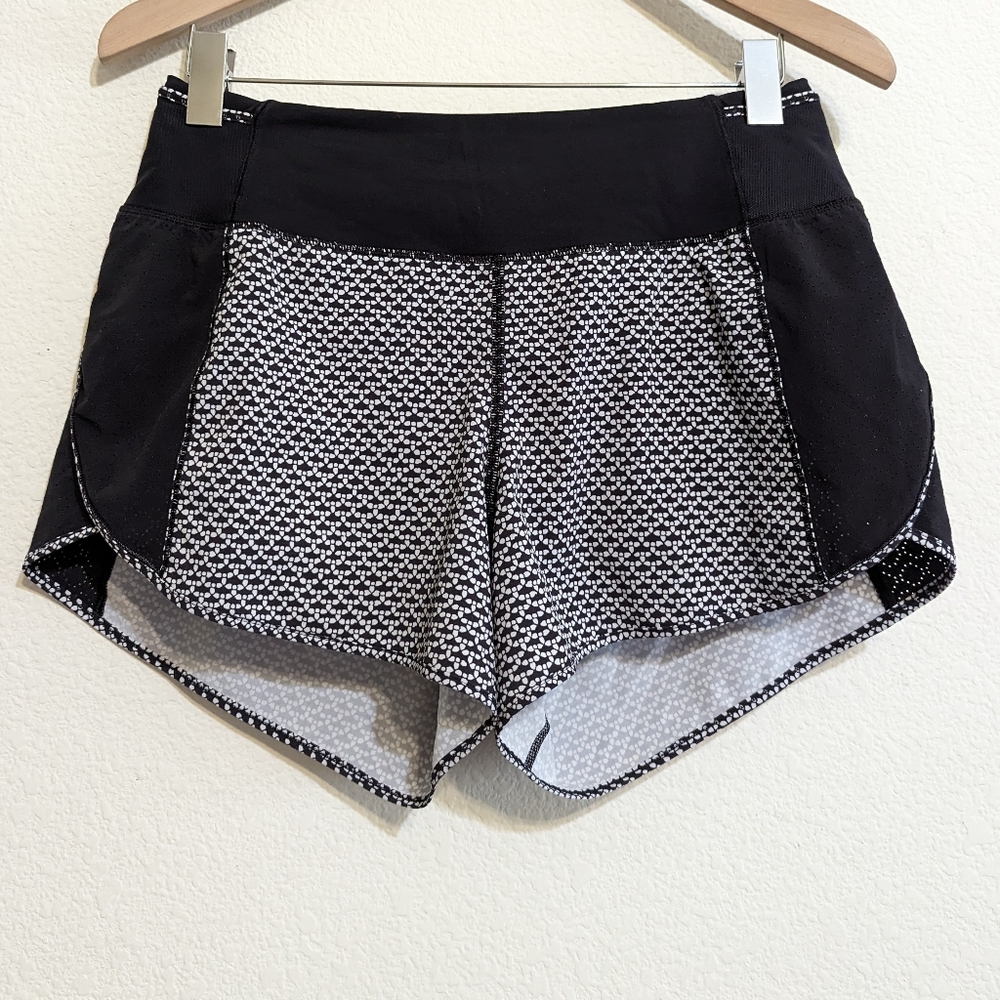 Lululemon Real Quick Short 3.5" Black-white Size 8 EUC